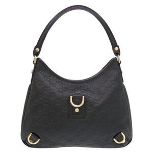 Gucci Abbey Guccissima 13078 One Shoulder Bag Leather Black Handbag Black 0282